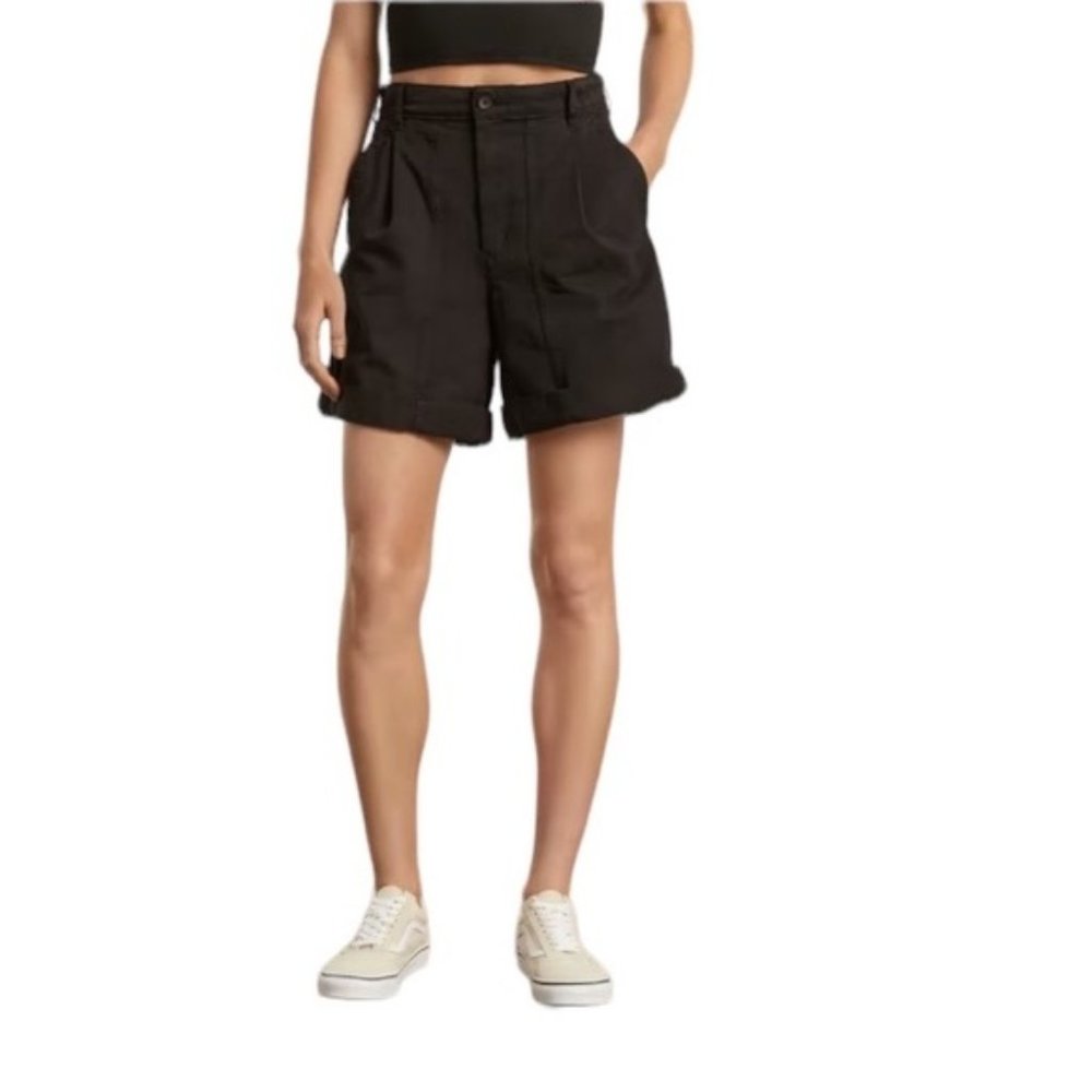 EVERLANE Organic Cotton/Linen The Tourist Short Black 4 Small